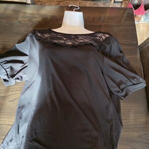 Adrienne Vittadini Black Knit Top